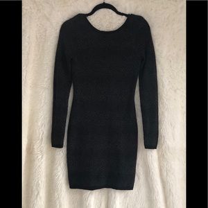 Calvin Klein black textures dress